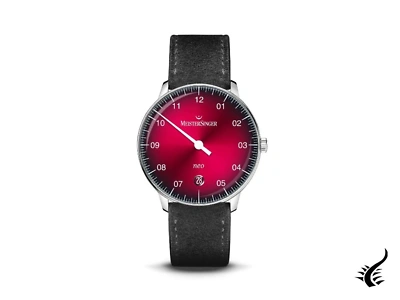 Pre-owned Meistersinger Neo Plus Automatic Sunburst Red Dégradé Watch,40 Mm, Ne411d-sv01