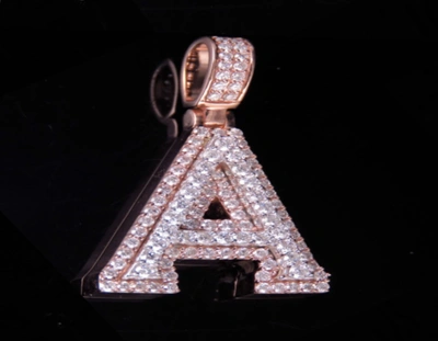 Pre-owned Jewelry Unlimited Custom 3d Letter A Initial Diamond Pendant Charm 10k Two Tone Gold 1.55 Ct 1.5" In G-h