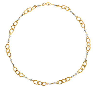 Pre-owned Morris & David 1.10 Carat Diamond Chain Style Necklace Si 14k Yellow Gold 18'' In White