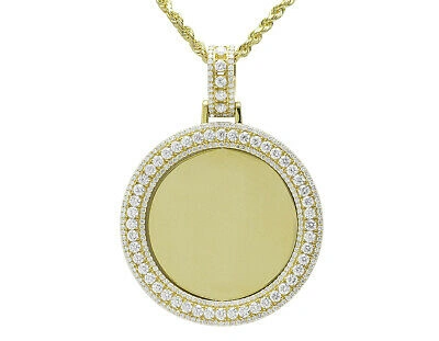 Pre-owned Jewelry Unlimited Round Shaped Swivel Memory Frame Pendant 6.5ct Real Diamond 10k Yellow Gold ... In G-h