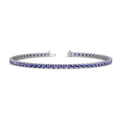 Pre-owned Trijewels Tanzanite 3-prong Womens Eternity Tennis Bracelet 2.65 Ctw 14k Gold Jp:123980 In Purple