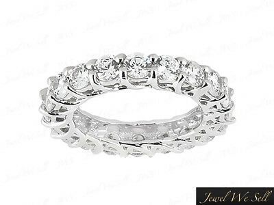 Pre-owned Jewelwesell 3.15ct Round Diamond Trellis Woven Eternity Wedding Band Ring 10k White Gold I1 In Gh