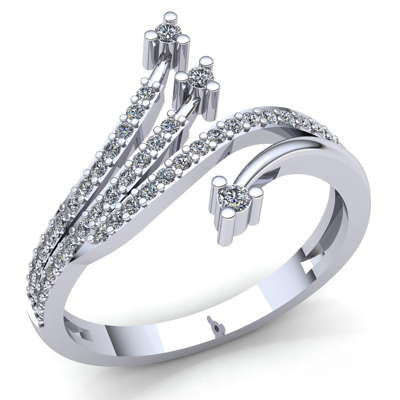 Pre-owned Jewelwesell Genuine 1.5ct Round Cut Diamond Ladies Twisted Bypass Engagement Ring 14k Gold