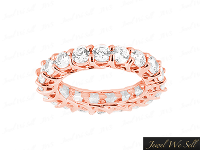 Pre-owned Jewelwesell Genuine 5.95ct Round Diamond Trellis Woven Eternity Band Ring 14k Gold G-h I1 In Gh