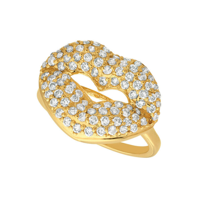 Pre-owned Morris 1.05 Carat Natural Diamond Lips Ring Si 14k Yellow Gold