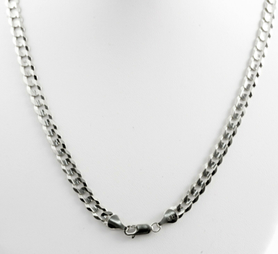 Pre-owned Gd Diamond 6.57mm 30" 43.70gm 14k Gold Solid White Men's Flat Cuban Chain Polished Necklace