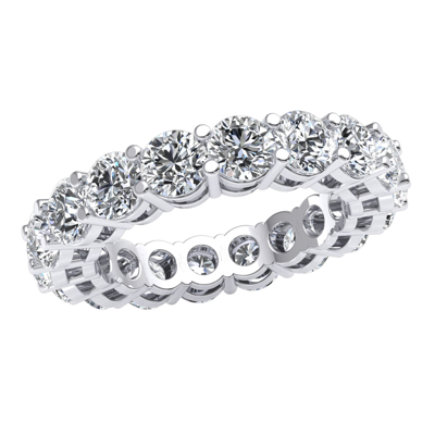 Pre-owned Jewelwesell 5.4 Ct Open Gallery Prong Eternity Wedding Band Ring Round Cut Diamond 14k Gold