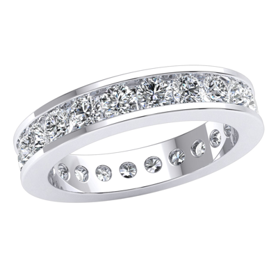 Pre-owned Jewelwesell 18k Gold 2.00ct Natural Round Cut Diamond Channel Set Eternity Band Ring Si1 In H
