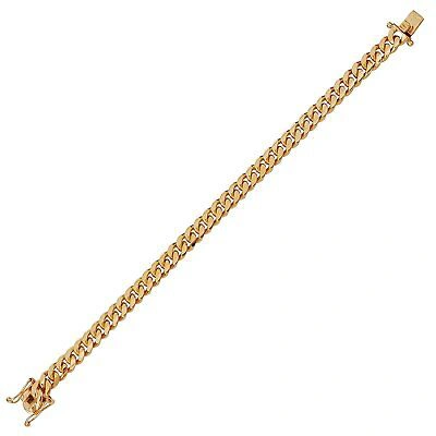 Pre-owned Bestgoldshop 8 1/2" Mens Solid Heavy Curb Cuban Bracelet Box Clasp Real 14k Yellow Gold 8mm