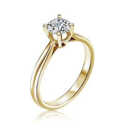 Pre-owned Kgm Diamonds Solitaire Diamond Ring Gia Natural 0.75 Ct H Si1 Gold Engagement Valentine's
