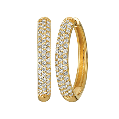 Pre-owned Morris 1.00 Carat Natural Diamond Hinged Hoop Earrings Si 14k Yellow Gold
