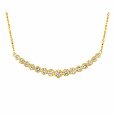 Pre-owned Morris 1.00 Carat Natural Diamond Necklace 14k Yellow Gold Si 18 Inches Chain