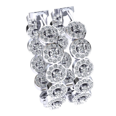 Pre-owned Jewelwesell Real 4carat Round Cut Diamond Ladies Inside Outside Earrings Solid 10k Gold In H