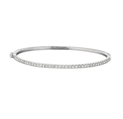 Pre-owned Morris 1.00 Carat Natural Diamond Bangle Bracelet Si 14k White Gold