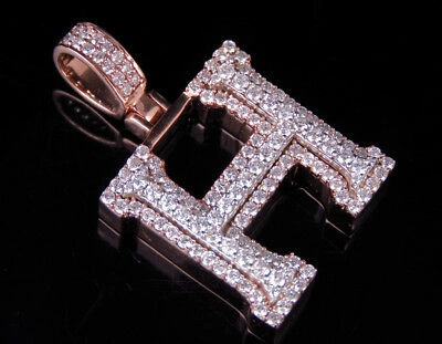 Pre-owned Jewelry Unlimited Custom 3d Letter H Initial Diamond Pendant Charm 10k Two Tone Gold 1.6 Ct 1.5" In G-h
