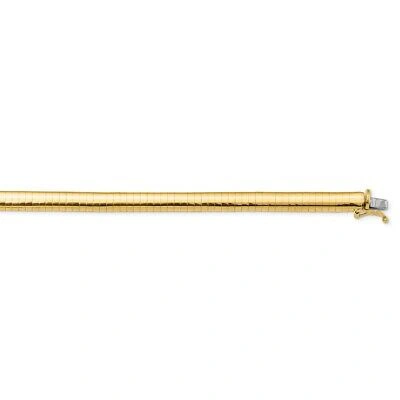 Pre-owned Skyjewelers Real 14kt Yellow Gold 6mm Domed Omega Necklace; 18 Inch