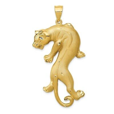 Pre-owned Superdealsforeverything Real 14kt Yellow Gold Panther Pendant