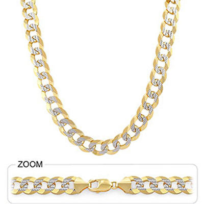 Pre-owned Gd Diamond 79.00gm 14k Two Tone Gold Men's Heavy Cuban White Pave Chain Necklace 26" 10 Mm