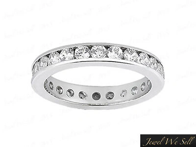 Pre-owned Jewelwesell 2.70ct Round Diamond Classic Channel Set Eternity Band Ring 14k White Gold F Vs2