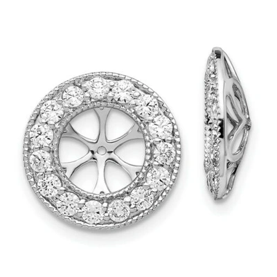 Pre-owned Jewelry 14k White Gold Diamond Earring Jackets