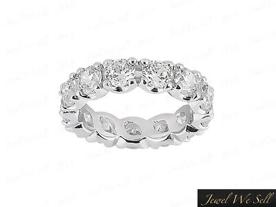 Pre-owned Jewelwesell 2.55ct Round Cut Diamond U-prong Eternity Wedding Band Ring 14k White Gold I Si2