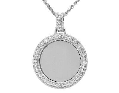 Pre-owned Jewelry Unlimited Round Shaped Swivel Memory Frame Pendant 5 3/4 Ct Real Diamond 10k White Gold... In G-h