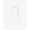 SPORTY AND RICH LOGO-EMBROIDERED COTTON-TERRY MINI DRESS