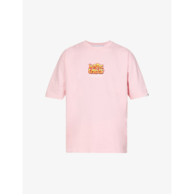 Aape Slogan-print Relaxed-fit Cotton T-shirt In Pink