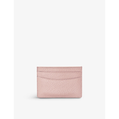 Mintapple Top Grain Leather Card Holder In Blush