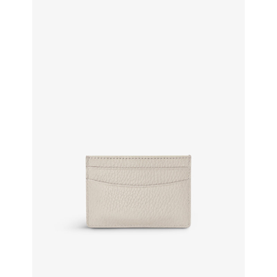 Mintapple Top Grain Leather Card Holder In Rose White