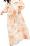 Asos Design Floral Wide Leg Trousers In Multi
