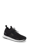 Hugo Boss Boss Low Sneaker  In Canvas And Suede Grey  Man In Kaki