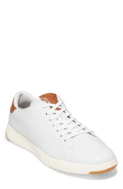 Cole Haan Grandpro Low Top Trainer In White/ British Tan