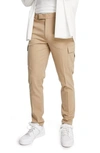 Asos Design Skinny Smart Pants With Cargo Pocket In Stone-neutral In Stone