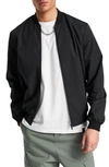 Asos Design Lightweight Oversized Bomber Jacket In Black In Black
