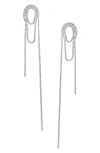 SHASHI VROOM CUBIC ZIRCONIA DROP EARRINGS