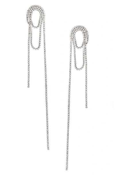 Shashi Vroom Cubic Zirconia Drop Earrings In Silver