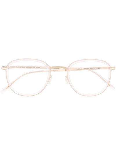Mykita Polished-effect Square-frame Glasses In Pink