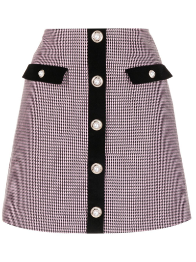 Rebecca Vallance Basinger Check Skirt In Black/pink