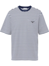 PRADA STRIPED TRIANGLE-LOGO T-SHIRT