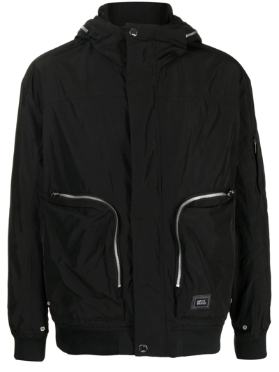 Karl Lagerfeld Zip-detail Hooded Jacket In Schwarz