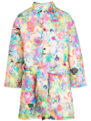 LIBERAL YOUTH MINISTRY FLORAL-CAT PRINT TRENCH COAT