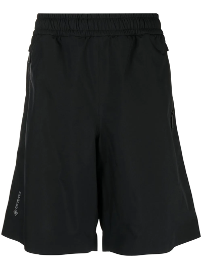 Moncler Logo-print Elasticated Bermuda-shorts In Schwarz