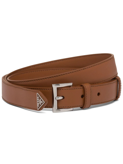 Prada Leather Belt In Brown