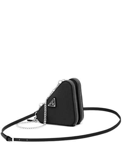 Prada Mini Triangle Crossbody Bag In Black