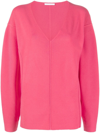 Helmut Lang V-neck Jumper In Pink