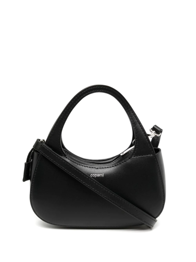 Coperni Micro Swipe Leather Tote Bag In Black