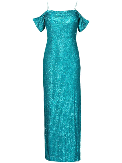Rebecca Vallance Missing Hours Sequined Gown In Grün