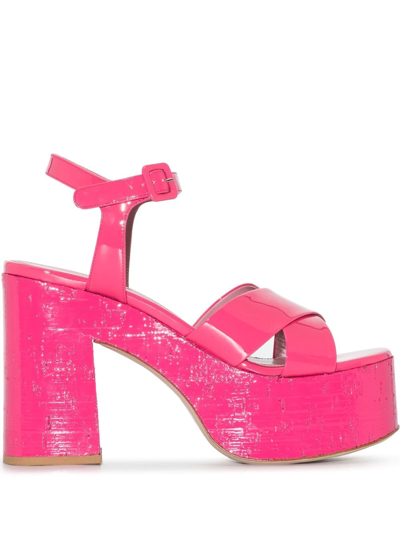 Haus Of Honey Pink Lacquer Doll 65 Patent Leather Platform Sandals