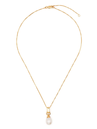 Rachel Jackson Drop In The Ocean 22ct Yellow Gold-plated Sterling Silver And Freshwater Pearl Necklace